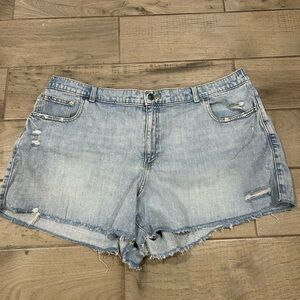 Aerie Light Blue Distressed Jean Shorts